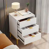 Modern Minimalist Nightstand With Three Storage Drawers - Omega Lifestyles