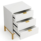 Modern Minimalist Nightstand With Three Storage Drawers - Omega Lifestyles