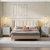 Modern Minimalist Nightstand With Three Storage Drawers - Omega Lifestyles