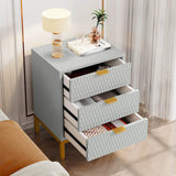 Modern Minimalist Nightstand With Three Storage Drawers - Omega Lifestyles