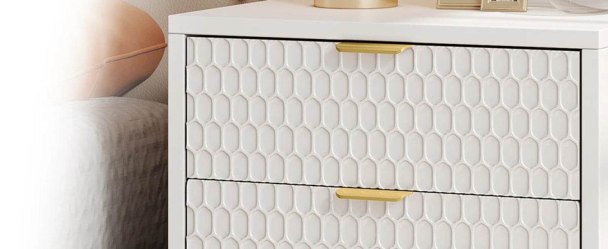 Modern Minimalist Nightstand With Three Storage Drawers - Omega Lifestyles