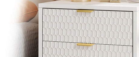 Modern Minimalist Nightstand With Three Storage Drawers - Omega Lifestyles