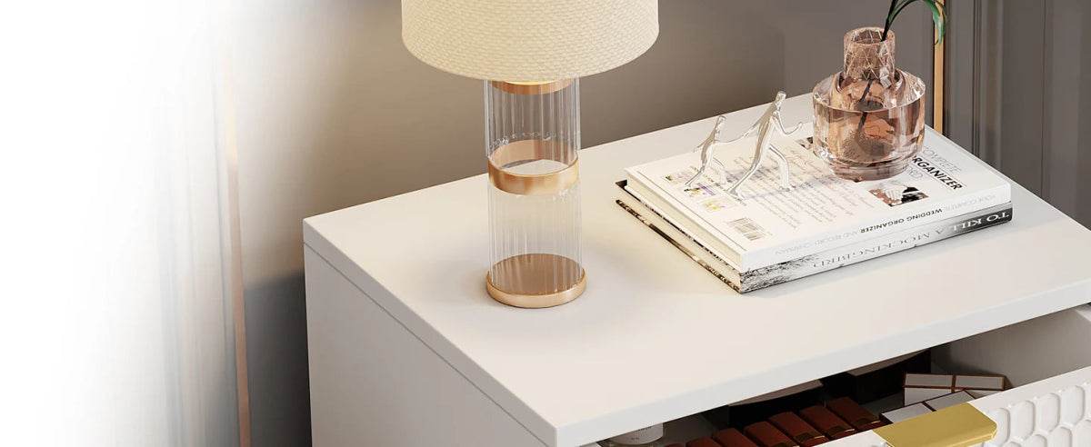 Modern Minimalist Nightstand With Three Storage Drawers - Omega Lifestyles