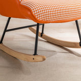 Modern Cotton Linen Upholstered Rocking Chair With Armrests - Omega Lifestyles