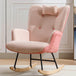 Modern Cotton Linen Upholstered Rocking Chair With Armrests - Omega Lifestyles