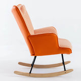 Modern Cotton Linen Upholstered Rocking Chair With Armrests - Omega Lifestyles
