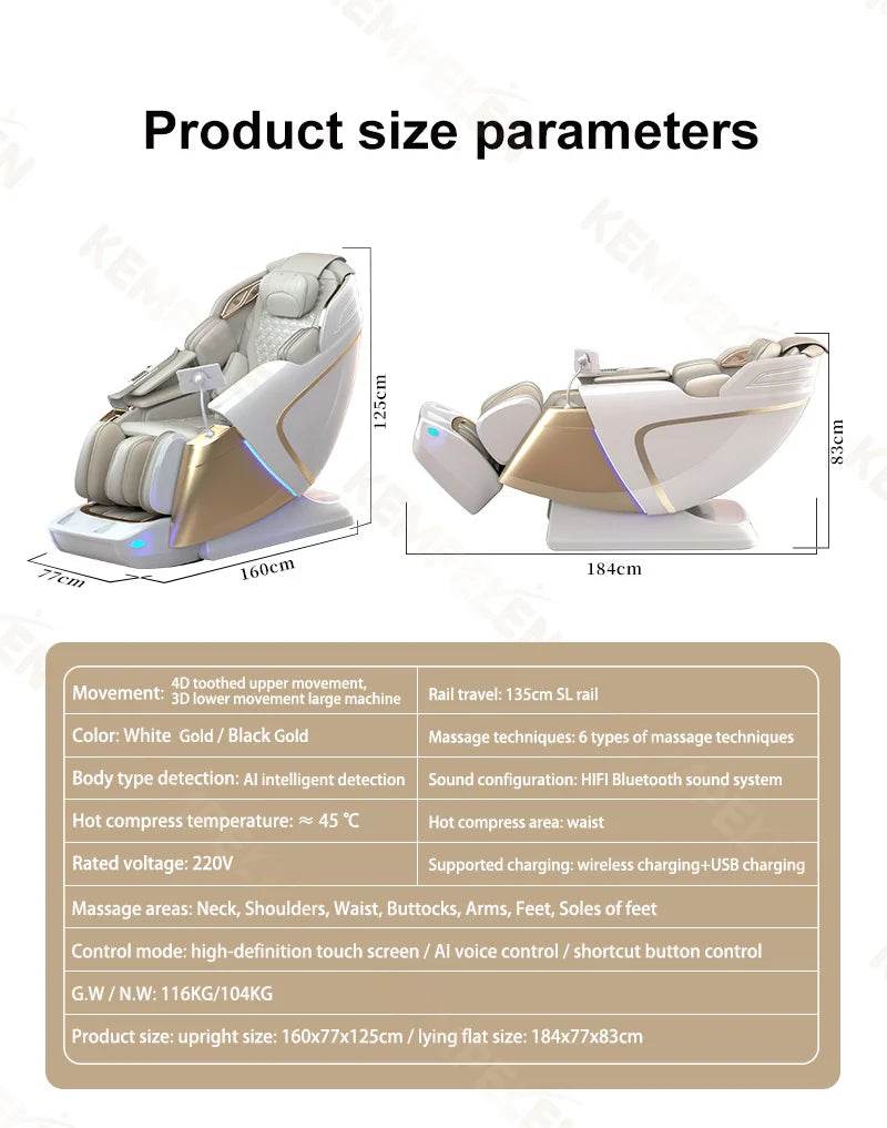 Dual-Core 4D SL-Track Zero Gravity Massage Chair - Omega Lifestyles