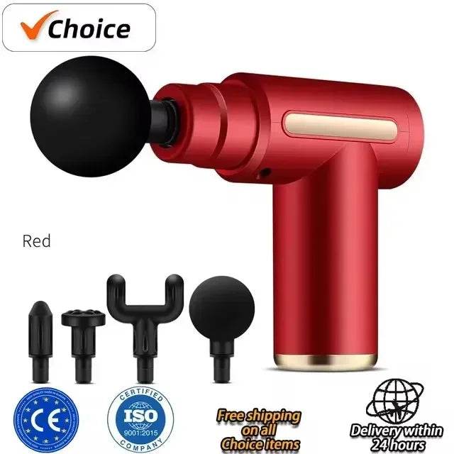 Mini Portable USB Battery Massage Gun With Four Heads - Sleep Galleria