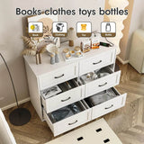 6-Drawer Modern Engineered Wood Dresser With Charging Station - Omega Lifestyles