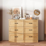 6-Drawer Modern Wood Dresser With Charging Station - Omega Lifestyles