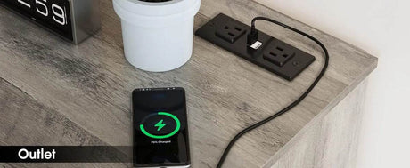 6-Drawer Modern Wood Dresser With Charging Station - Omega Lifestyles