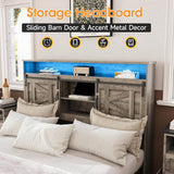 Platform Bed Frame With Storage Drawers LED Lighting Power Strip - Omega Lifestyles