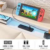 Upholstered Bed Frame With Storage Drawers Charging Station - Omega Lifestyles