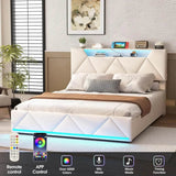 Upholstered Bed Frame With Storage Drawers Charging Station - Omega Lifestyles