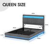 Upholstered Bed Frame With Storage LED Lights USB Ports - Omega Lifestyles