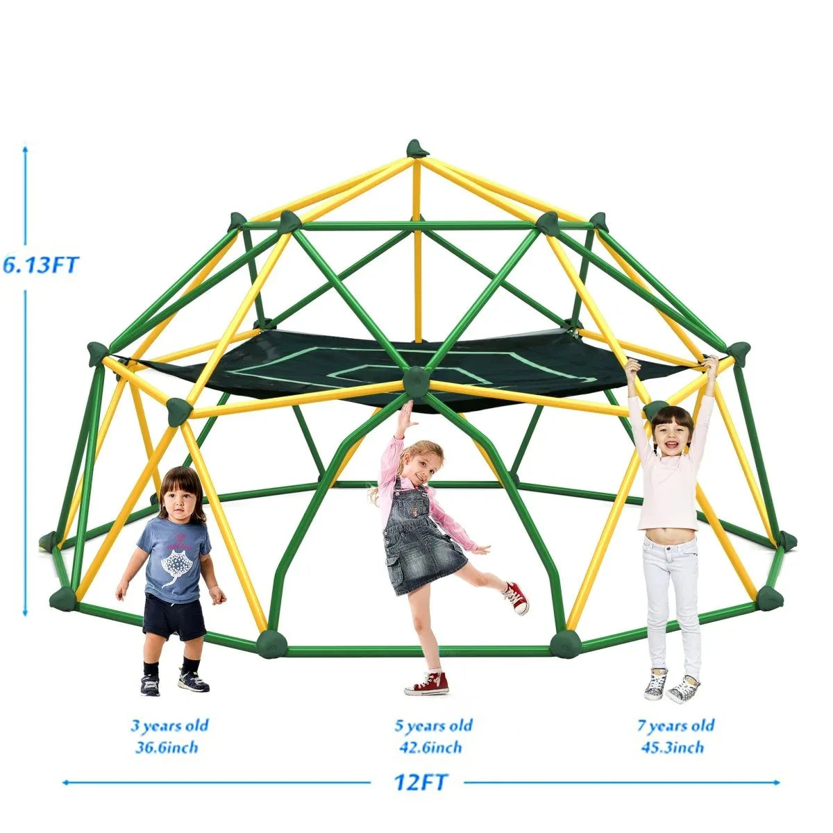 12-Foot Outdoor Kids Metal Climbing Dome Tower - Omega Lifestyles