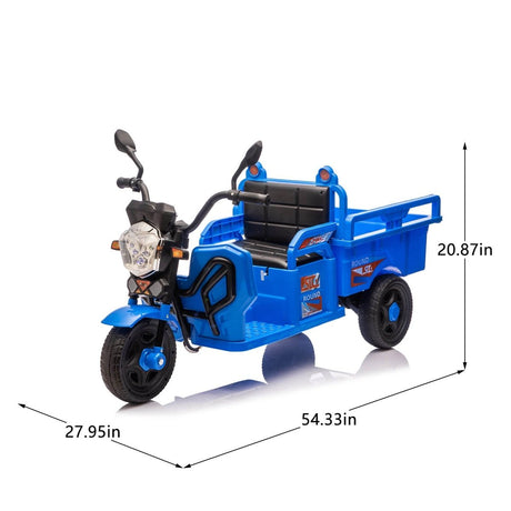 12V Kids Electric 3 - Wheel Cargo Truck With LED Lights - Veluna - Omega Lifestyles