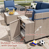 13-Piece Grey Rattan Outdoor Patio Furniture Set - Omega Lifestyles