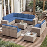 13-Piece Grey Rattan Outdoor Patio Furniture Set - Omega Lifestyles