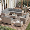 13-Piece Grey Rattan Outdoor Patio Furniture Set - Omega Lifestyles