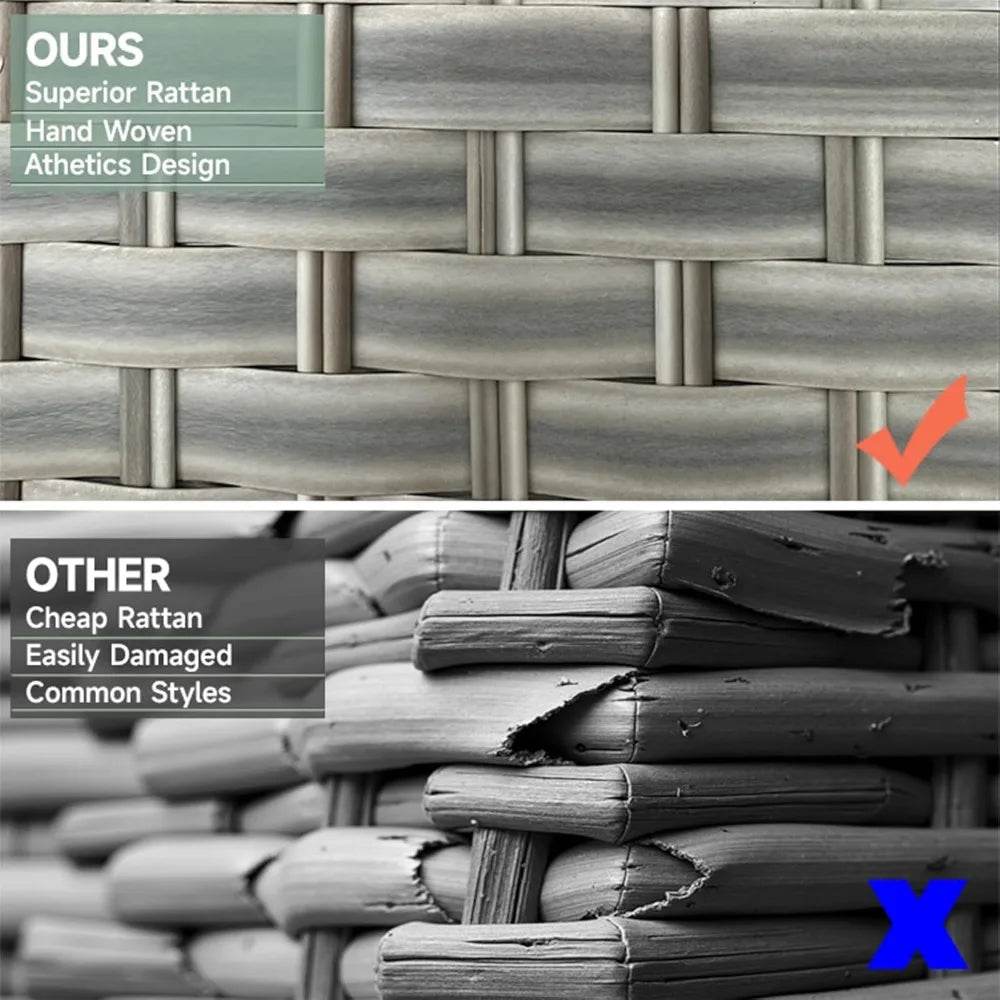 13-Piece Grey Rattan Outdoor Patio Furniture Set - Omega Lifestyles