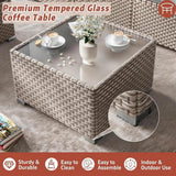 13-Piece Grey Rattan Outdoor Patio Furniture Set - Omega Lifestyles