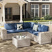 13-Piece Grey Rattan Outdoor Patio Furniture Set - Omega Lifestyles