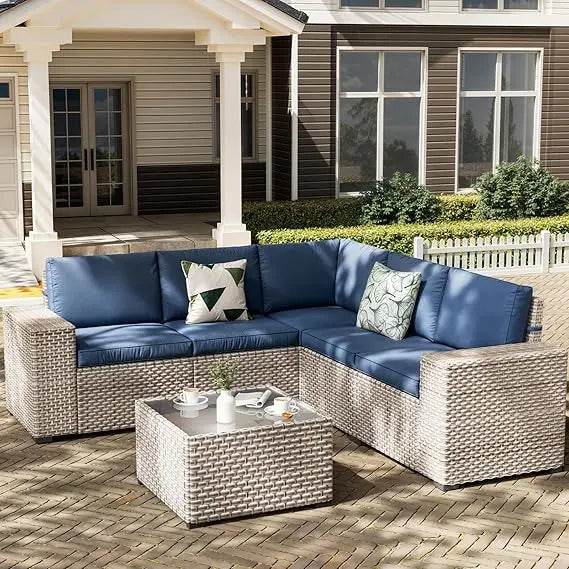 13-Piece Grey Rattan Outdoor Patio Furniture Set - Omega Lifestyles