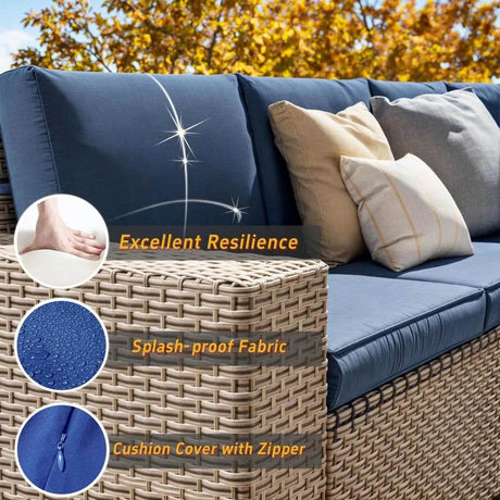 13-Piece Grey Rattan Outdoor Patio Furniture Set - Omega Lifestyles