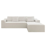 2-Piece Modular Sectional Sofa Plush Corduroy Fabric - Omega Lifestyles