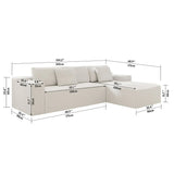 2-Piece Modular Sectional Sofa Plush Corduroy Fabric - Omega Lifestyles