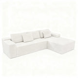 2-Piece Modular Sectional Sofa Plush Corduroy Fabric - Omega Lifestyles