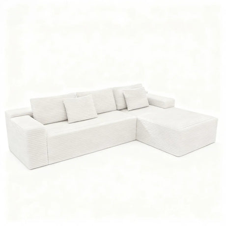 2-Piece Modular Sectional Sofa Plush Corduroy Fabric - Omega Lifestyles