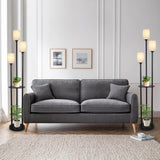 3-Light Industrial Floor Lamp With Shelves and Foot Switch - Sleep Galleria
