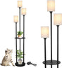 3-Light Industrial Floor Lamp With Shelves and Foot Switch - Sleep Galleria