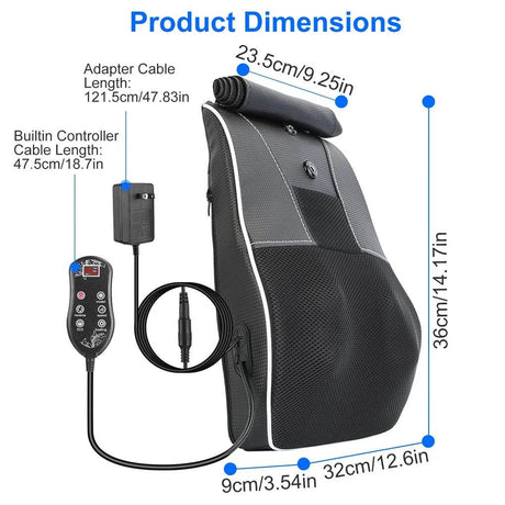 3D Heated Back Massager With Kneading Massage - Sleep Galleria