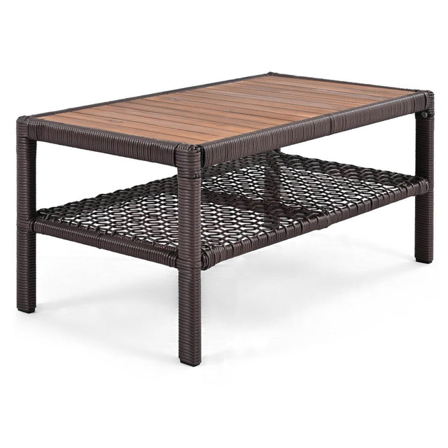 4-Piece Blue Rattan Wicker Outdoor Patio Furniture Set - Omega Lifestyles