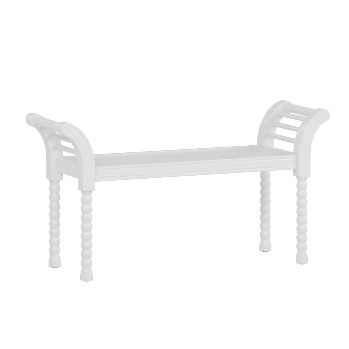 4-Piece Retro Style White Wood Bedroom Set - Omega Lifestyles