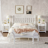4-Piece Retro Style White Wood Bedroom Set - Omega Lifestyles