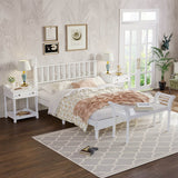 4-Piece Retro Style White Wood Bedroom Set - Omega Lifestyles