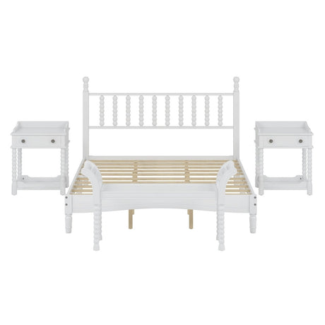 4-Piece Retro Style White Wood Bedroom Set - Omega Lifestyles