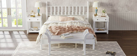 4-Piece Retro Style White Wood Bedroom Set - Omega Lifestyles