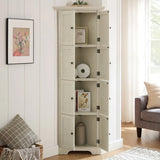 4-Tier Corner Pantry Cabinet With 8 Doors and Shelves - Omega Lifestyles