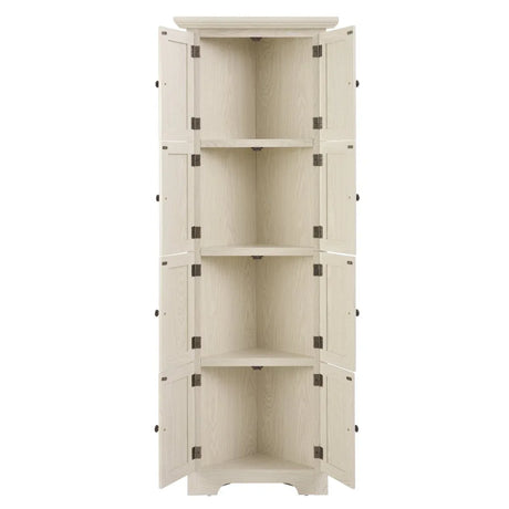 4-Tier Corner Pantry Cabinet With 8 Doors and Shelves - Omega Lifestyles