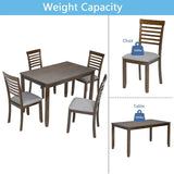 5-Piece Walnut Acacia Wood Rectangular Dining Set - Omega Lifestyles