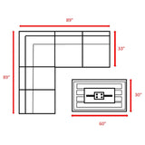 6 - Piece Brown Wicker Rattan Sectional Sofa Set With Fire Pit - Veluna - Omega Lifestyles