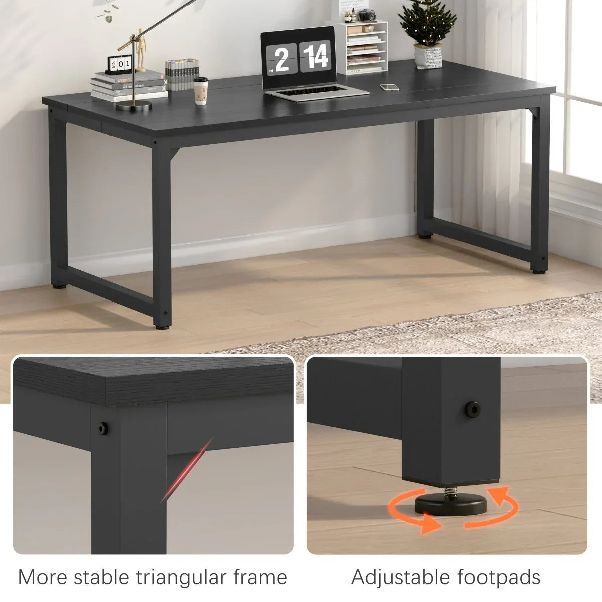 70-Inch Large Office Computer Desk With Storage - Omega Lifestyles