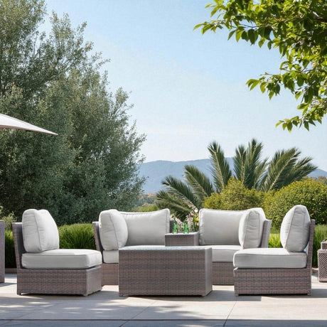 All - Weather Handwoven HDPE Wicker Patio Seating Set - Veluna - Omega Lifestyles