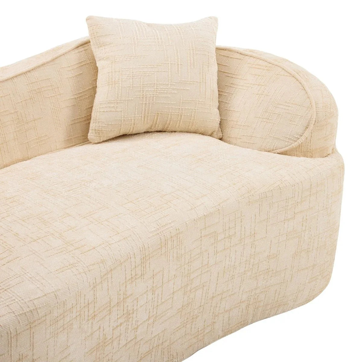 Beige Chenille Fabric Two-Seater Foam Spring Sofa - Omega Lifestyles