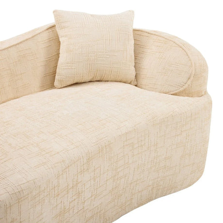 Beige Chenille Fabric Two-Seater Foam Spring Sofa - Omega Lifestyles